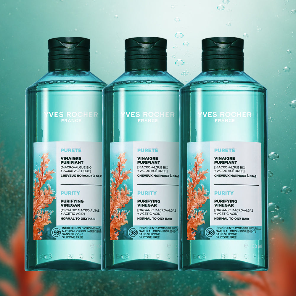YVES ROCHER イヴ・ロシェ ヘアケア製品 詰め合わせセット 400mL×3本セット】リンシングビネガー〈ピュアリフレッシュ〉 – イヴ